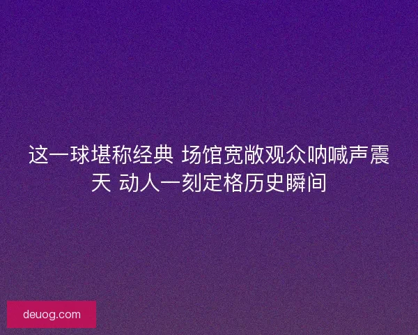 这一球堪称经典 场馆宽敞观众呐喊声震天 动人一刻定格历史瞬间
